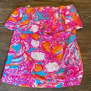 Lilly Pulitzer ruffled tube top
